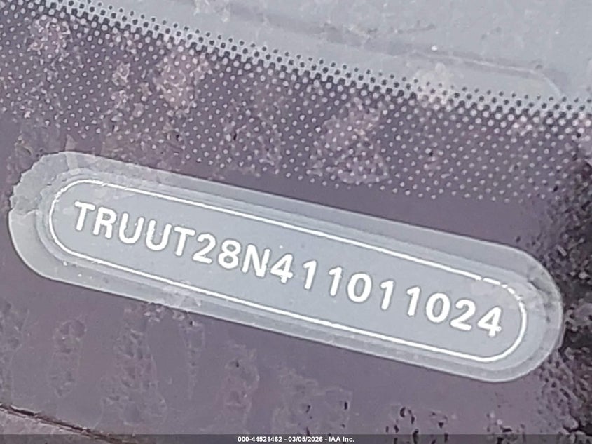 2001 Audi Tt VIN: TRUUT28N411011024 Lot: 44521462