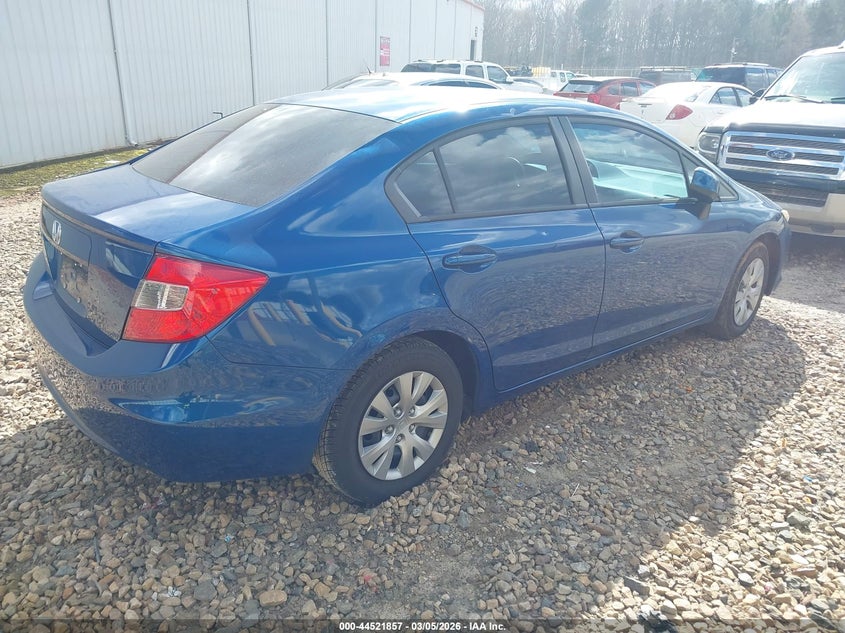 2012 Honda Civic 1.8 Lx blue Lot 111044521857 Vin 19XFB2F56CE324990