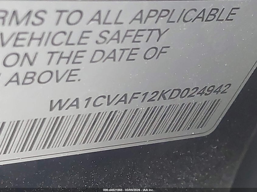 2019 Audi Q8 55 Premium VIN: WA1CVAF12KD024942 Lot: 44521865