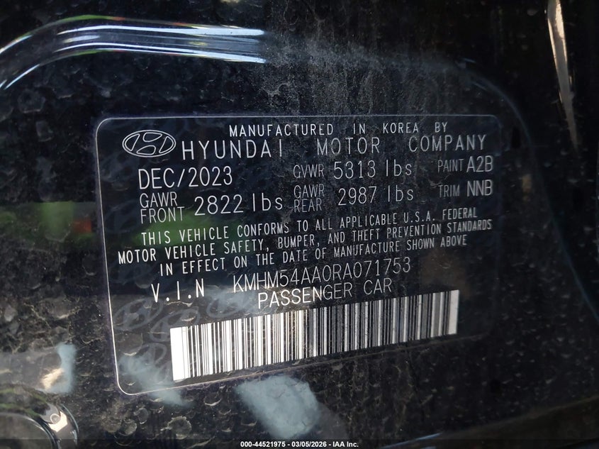 2024 Hyundai Ioniq 6 Limited VIN: KMHM54AA0RA071753 Lot: 44521975