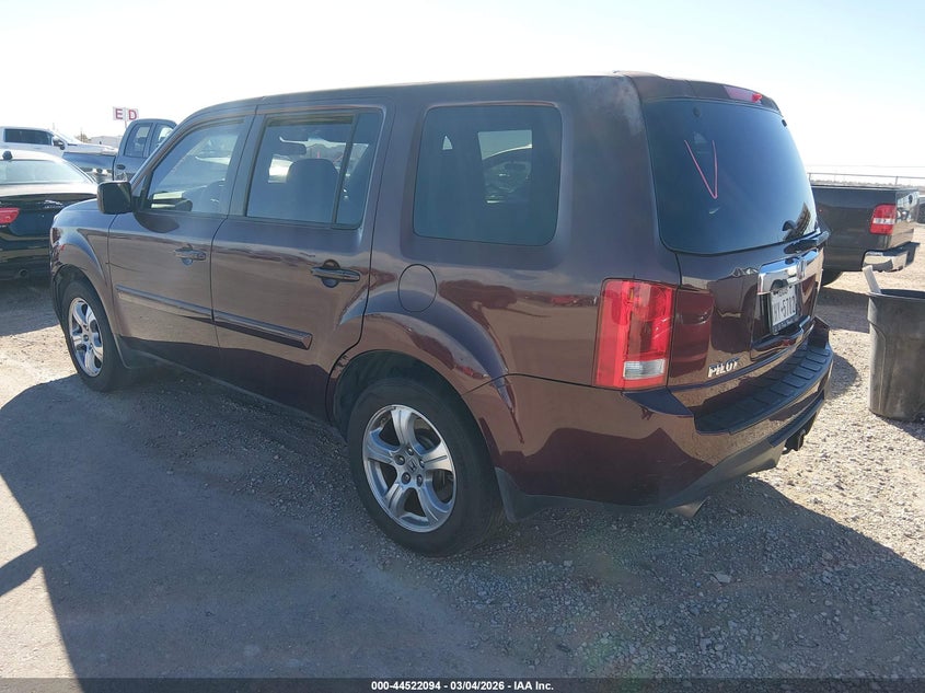 Vin: 5fnyf3h53cb028643, lot: 45018855, honda pilot ex-l 20123