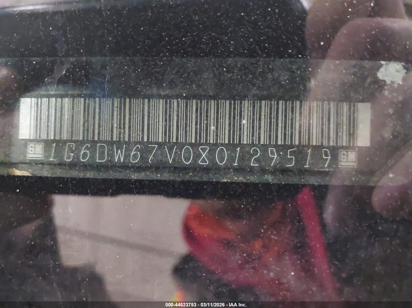 2008 Cadillac Sts V6 VIN: 1G6DW67V080129519 Lot: 44523753