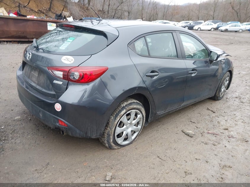 Vin: 3mzbm1j74gm289550, lot: 45022533, mazda mazda3 i sport 20164