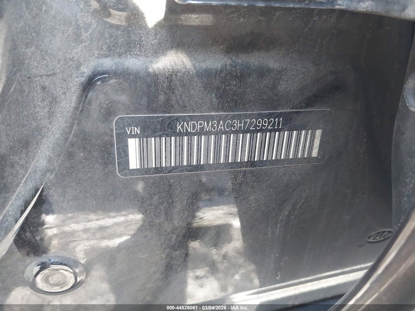 2017 Kia Sportage Lx VIN: KNDPM3AC3H7299211 Lot: 44526061