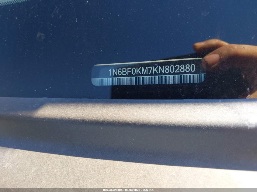 NISSAN NV CARGO NV1500 2019 VIN 1N6BF0KM7KN802880