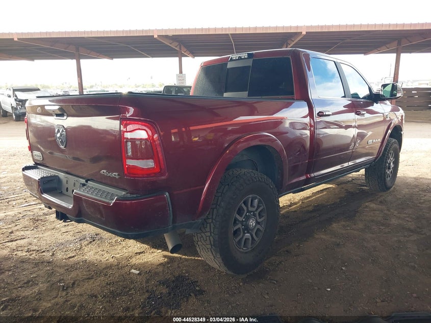 Vin: 3c6ur5gl3mg581460, lot: 45025140, ram 2500 limited longhorn  4x4 6'4 box 20214