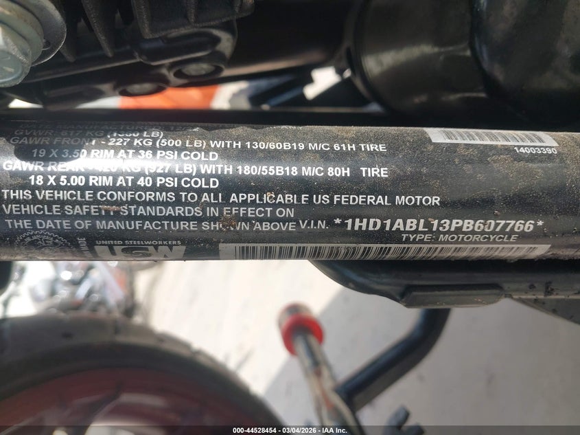 2023 Harley-Davidson Flhxst VIN: 1HD1ABL13PB607766 Lot: 44528454