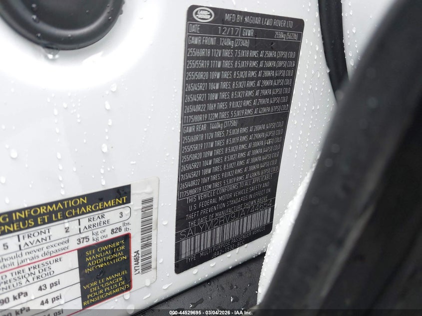 2018 Land Rover Range Rover Velar P380 First Edition/P380 Hse R-Dynamic VIN: SALYM2RV9JA744654 Lot: 44529695