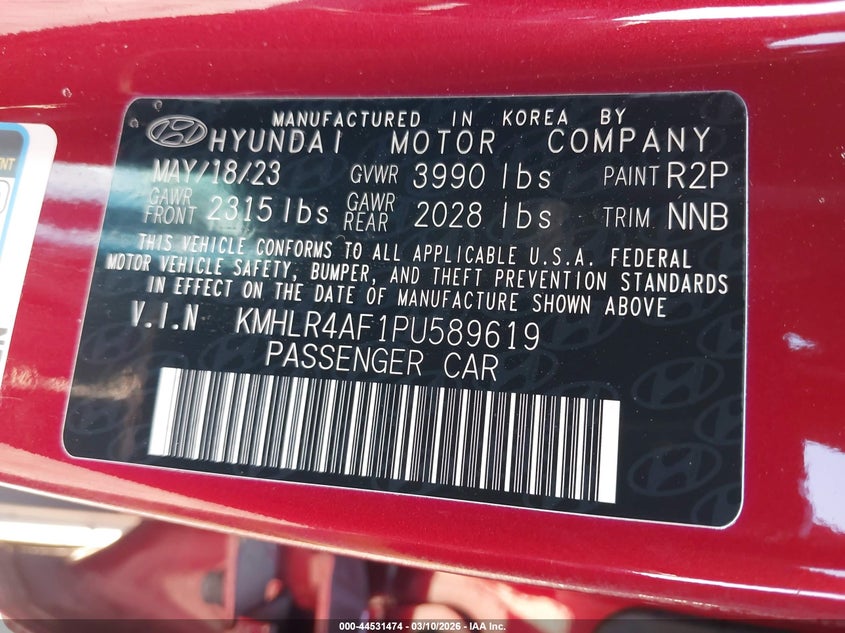 VIN KMHLR4AF1PU589619 2023 HYUNDAI ELANTRA N LINE