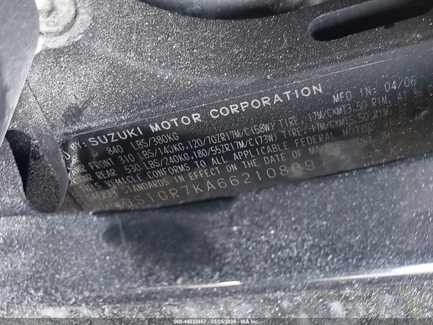 2006 Suzuki Gsx-R750 K6 VIN: JS1GR7KA662108097 Lot: 44532457
