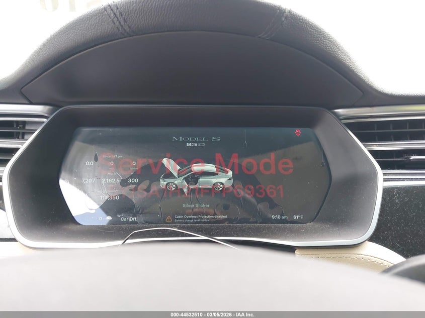 2015 Tesla Model S 70D/85D/P85D VIN: 5YJSA1H21FFP69361 Lot: 44532510