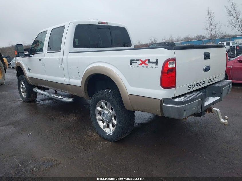 Vin: 1ft7w2bt8bea21166, lot: 45030190, ford f-250 lariat 20113