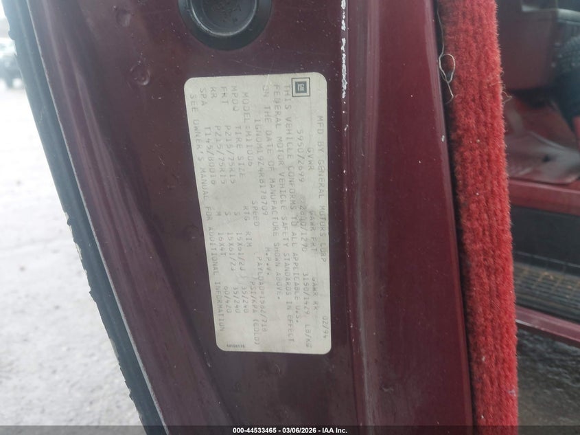 1994 Chevrolet Astro VIN: 1GNDM19Z4RB178709 Lot: 44533465