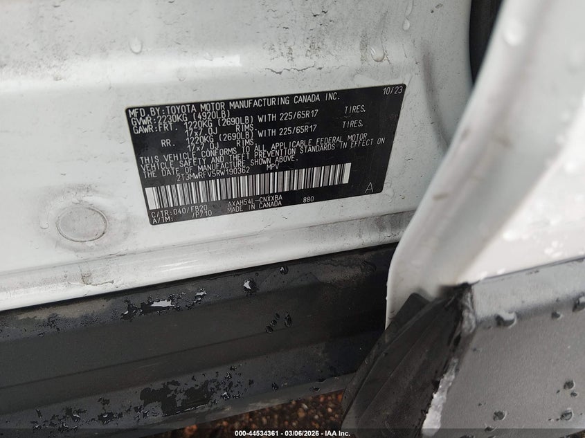 VIN 2T3MWRFV5RW190362 2024 TOYOTA RAV4 HYBRID LE