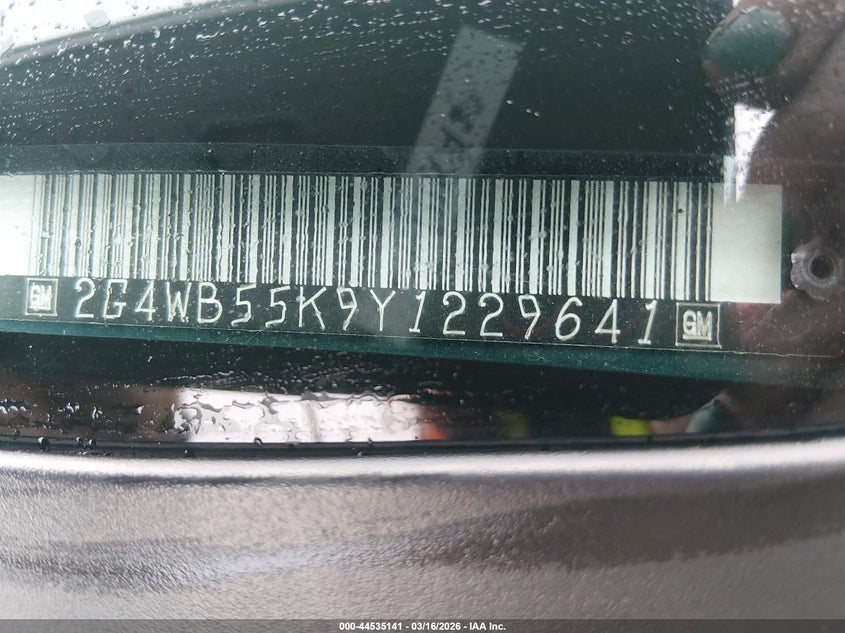 2000 Buick Regal Ls VIN: 2G4WB55K9Y1229641 Lot: 44535141