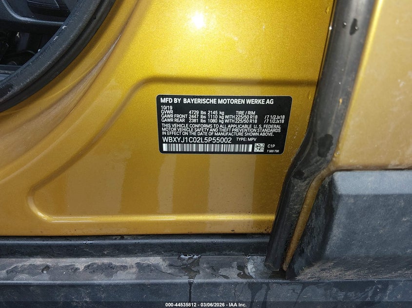 2020 BMW X2 xDrive28I VIN: WBXYJ1C02L5P55002 Lot: 44535812