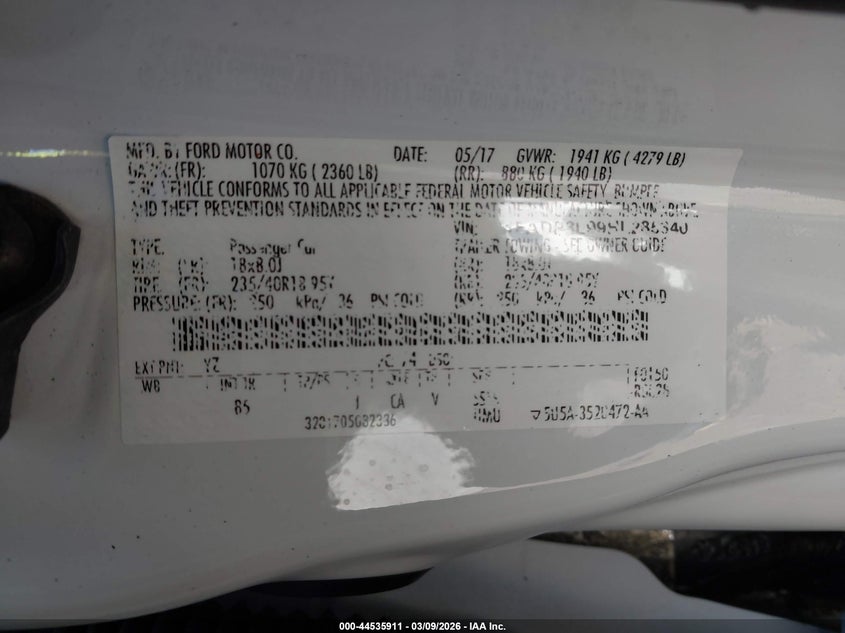 2017 Ford Focus St VIN: 1FADP3L99HL285340 Lot: 44535911