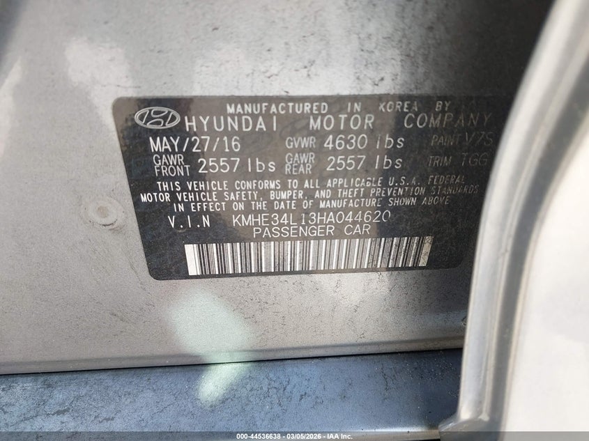 2017 HYUNDAI SONATA SEDAN 2.0L I-4 DI, DOHC, VVT, 154HP