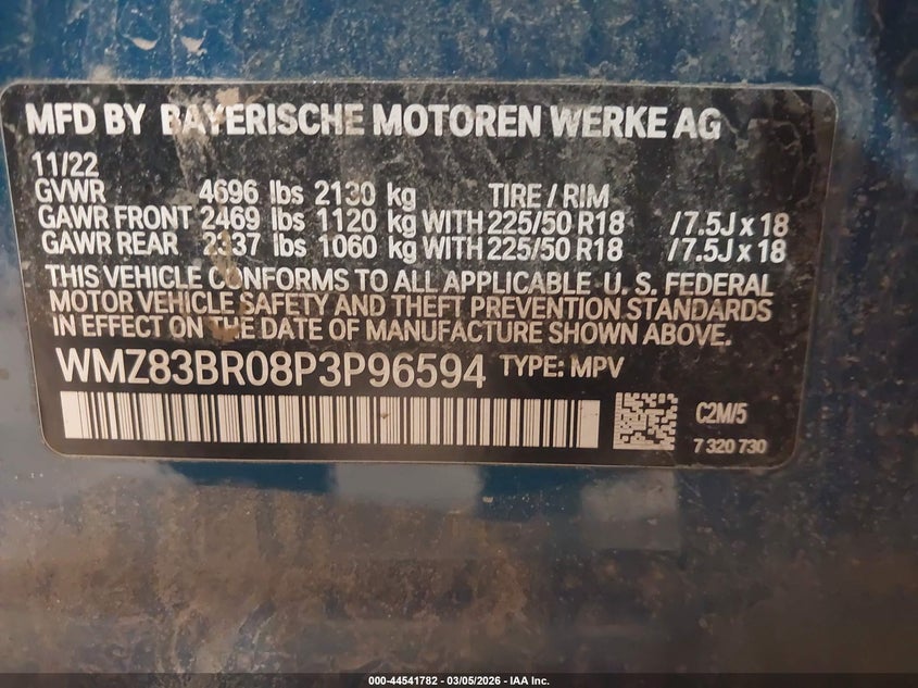2023 Mini Countryman Cooper S VIN: WMZ83BR08P3P96594 Lot: 44541782