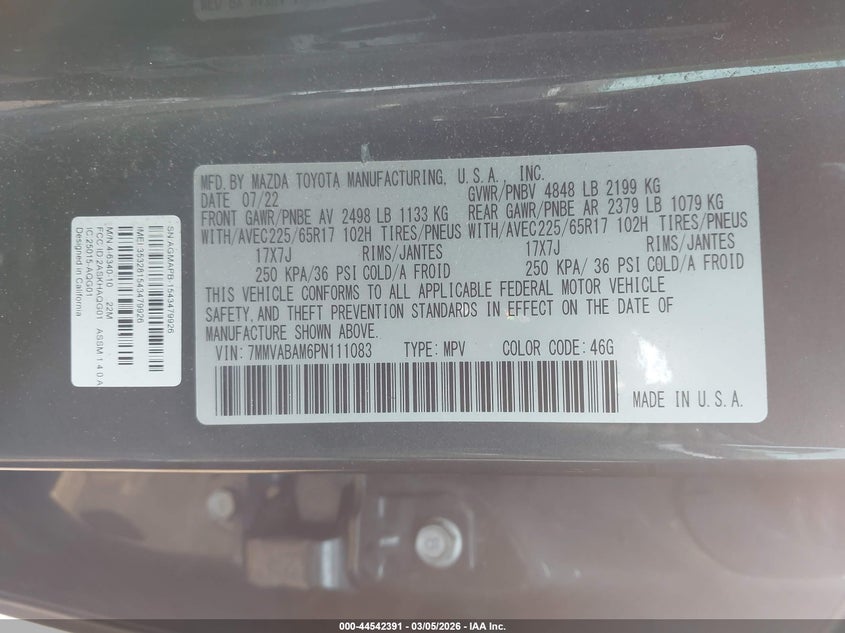 2023 Mazda Cx-50 2.5 S Select VIN: 7MMVABAM6PN111083 Lot: 44542391