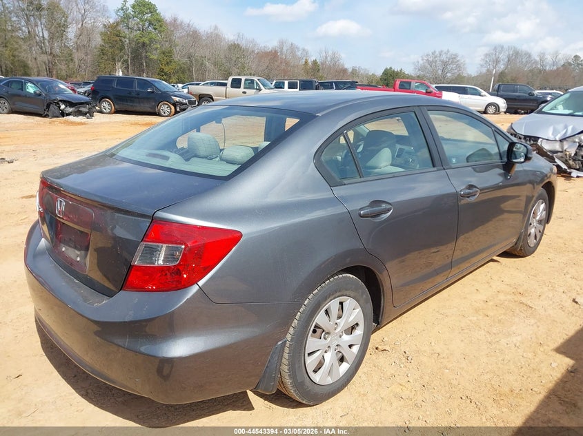 2012 Honda Civic 1.8 Lx grey Lot 111044543394 Vin 19XFB2F59CE091915