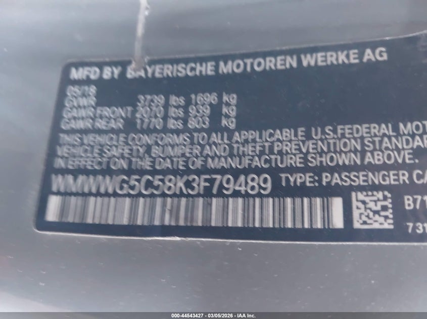 2019 Mini Convertible Cooper VIN: WMWWG5C58K3F79489 Lot: 44543427