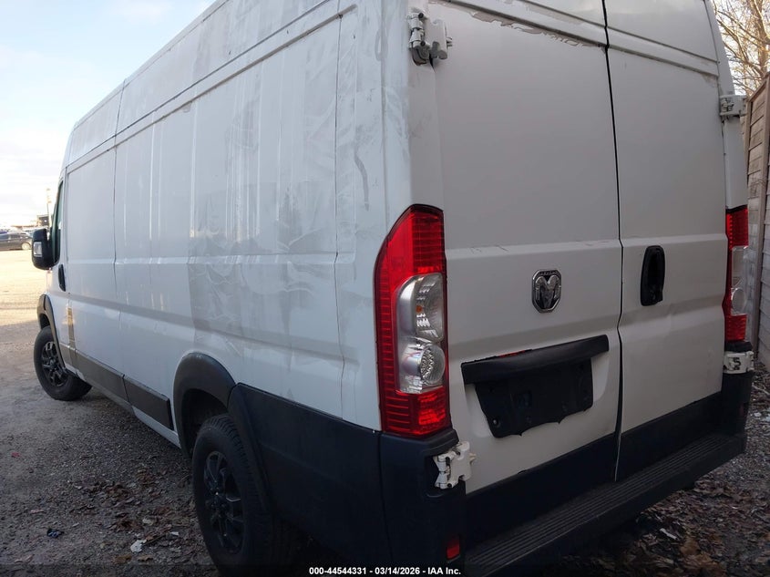 Vin: 3c6mrvjg7pe523086, lot: 45041164, ram promaster 3500 cargo van high roof 159 wb ext 20233