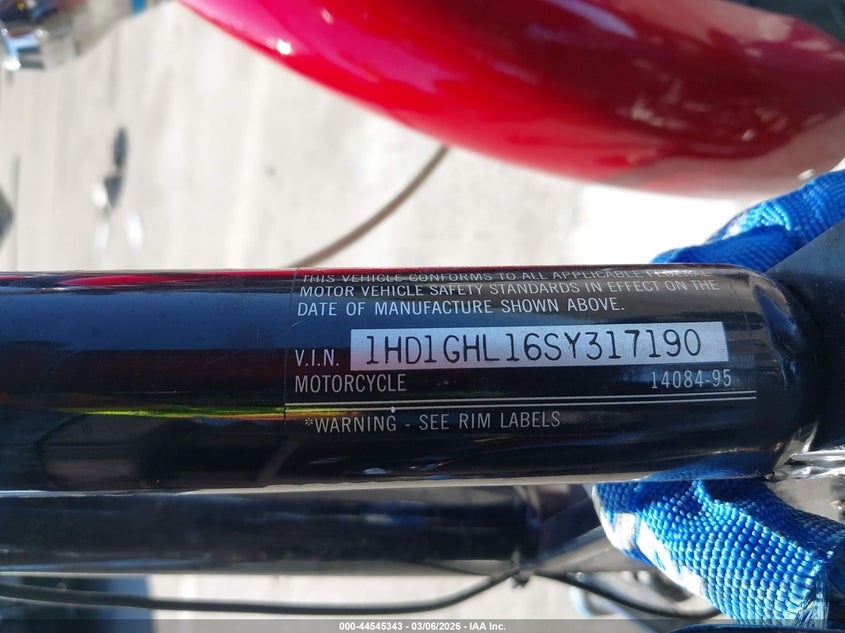 1995 Harley-Davidson Fxd VIN: 1HD1GHL16SY317190 Lot: 44545343