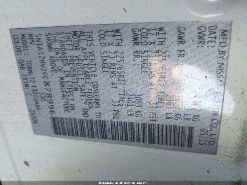 2015 Nissan Rogue Sv - 9