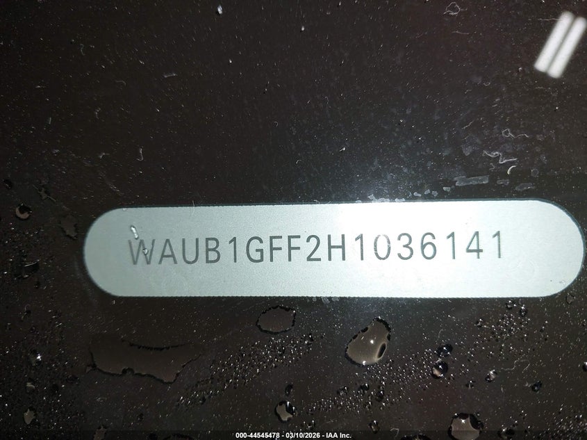 2017 Audi S3 2.0T Premium Plus VIN: WAUB1GFF2H1036141 Lot: 44545478