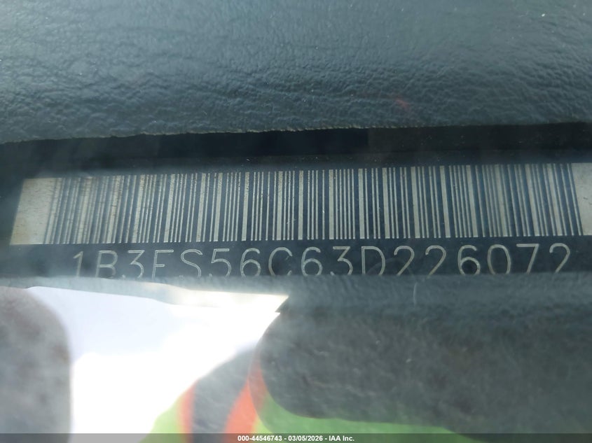 2003 Dodge Neon Sxt VIN: 1B3ES56C63D226072 Lot: 44546743