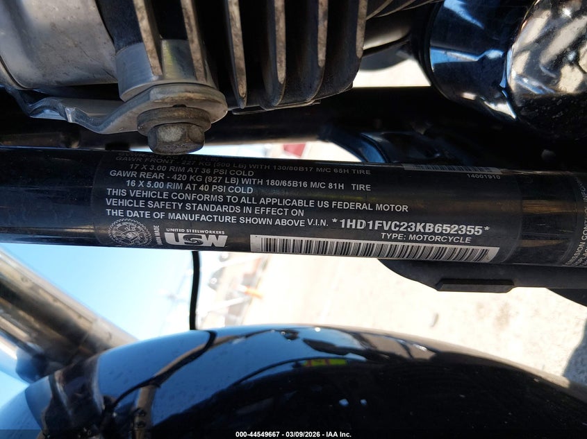 2019 Harley-Davidson Flht VIN: 1HD1FVC23KB652355 Lot: 44549667