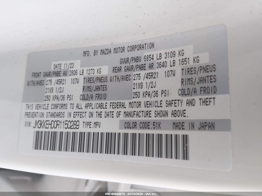 2024 Mazda Cx-90 3.3 Turbo Premium Plus VIN: JM3KKEHD0R1150289 Lot: 44549979