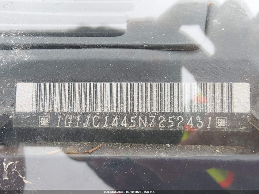 1992 Chevrolet Cavalier Vl/Rs VIN: 1G1JC1445N7252431 Lot: 44552936