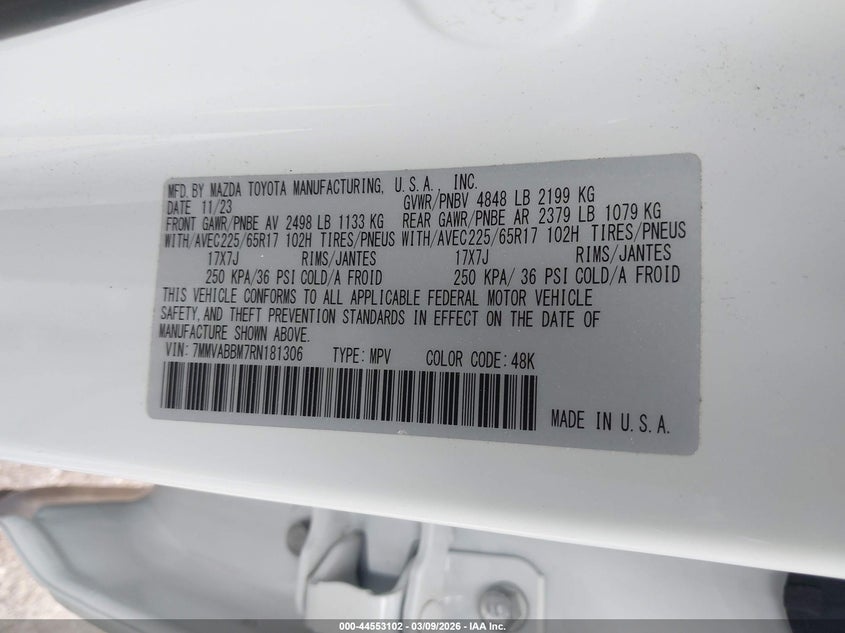 2024 Mazda Cx-50 2.5 S Preferred VIN: 7MMVABBM7RN181306 Lot: 44553102