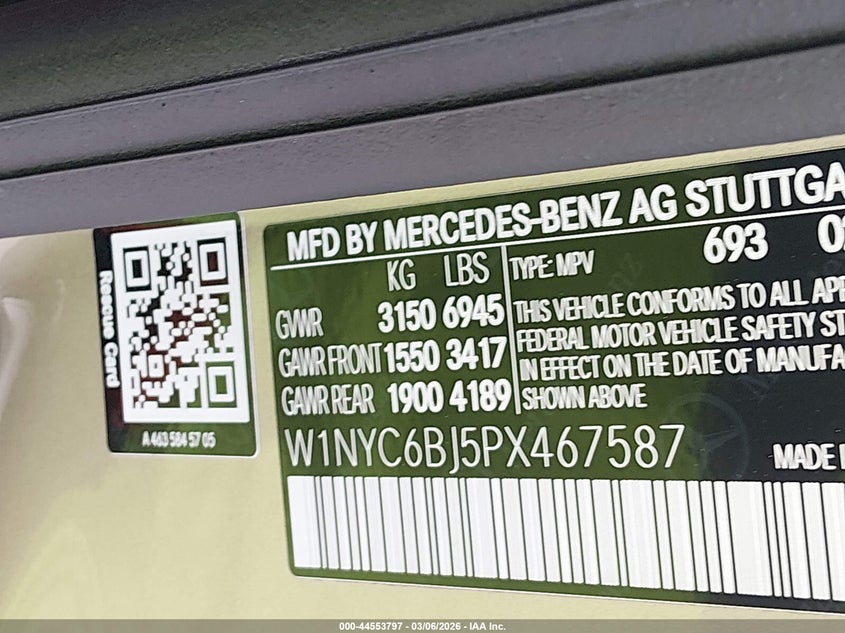 2023 Mercedes-Benz G 550 4Matic VIN: W1NYC6BJ5PX467587 Lot: 44553797