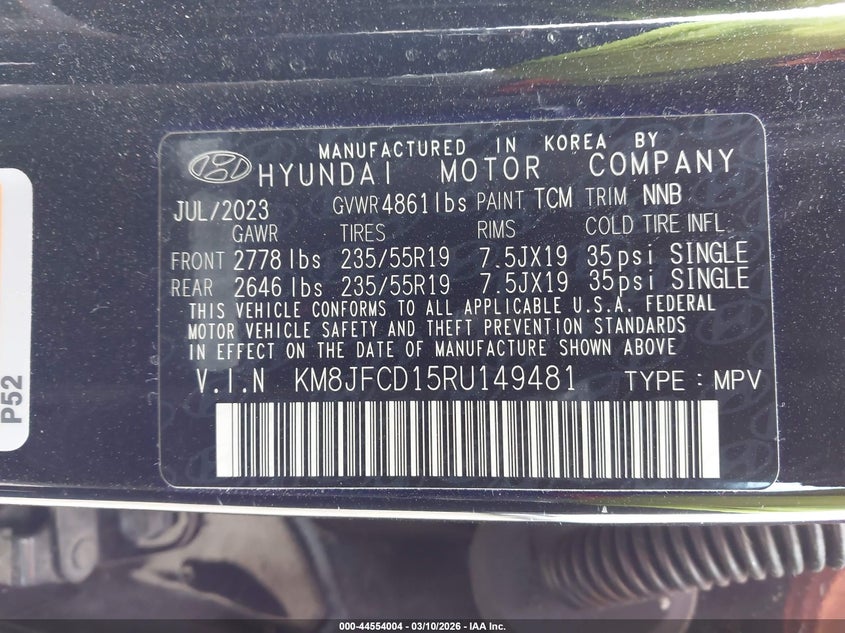 VIN KM8JFCD15RU149481 2024 HYUNDAI TUCSON HYBRID N LINE