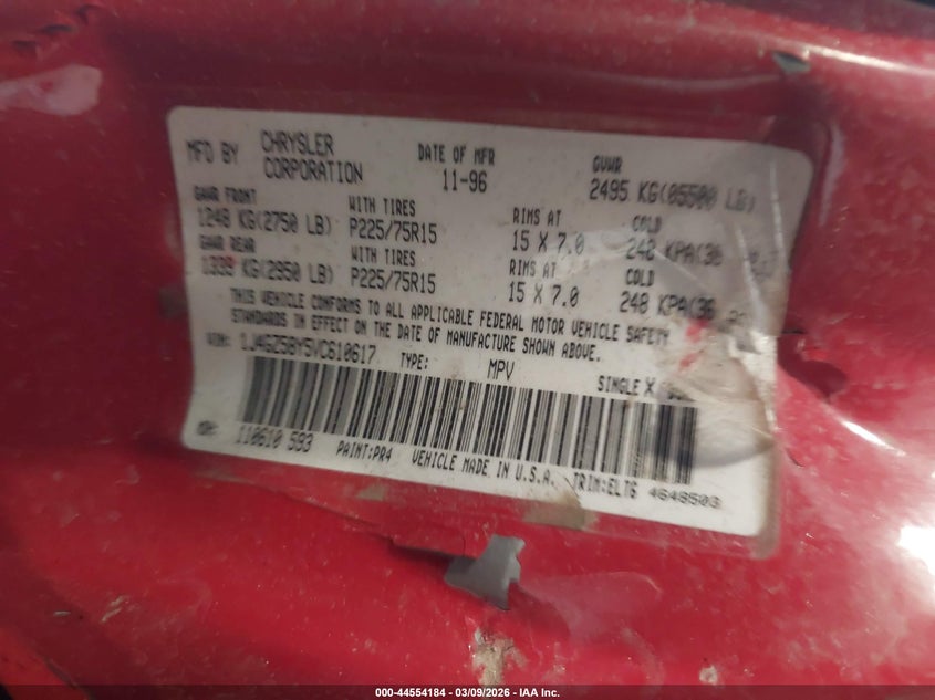 1997 Jeep Grand Cherokee Laredo/Tsi VIN: 1J4GZ58Y5VC610617 Lot: 44554184