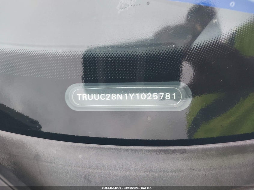 2000 Audi Tt VIN: TRUUC28N1Y1025781 Lot: 44554209