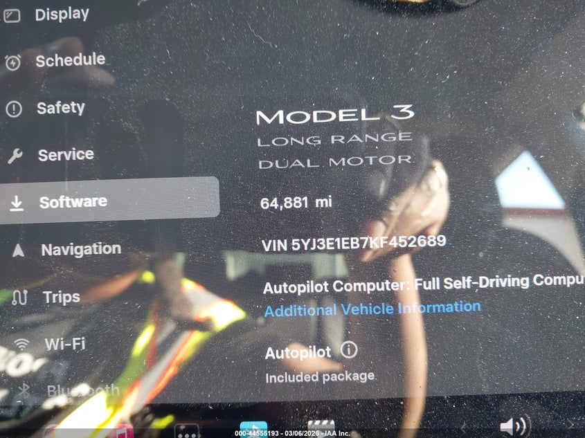 2019 Tesla Model 3 Long Range/Performance VIN: 5YJ3E1EB7KF452689 Lot: 44555193