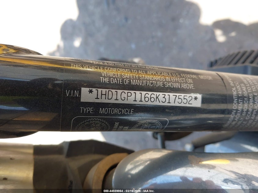 2006 Harley-Davidson Fxdwgi VIN: 1HD1GP1166K31755 Lot: 44559864