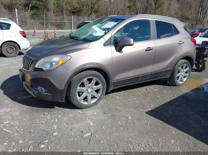 Vin: kl4cjdsb3eb782851, lot: 45057347, buick encore premium 20142