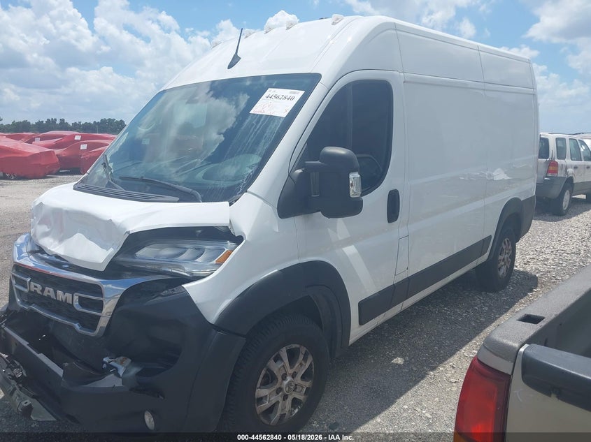 Vin: 3c6lrvbg9re112284, lot: 45059718, ram promaster 1500 slt high roof 136 wb 20242