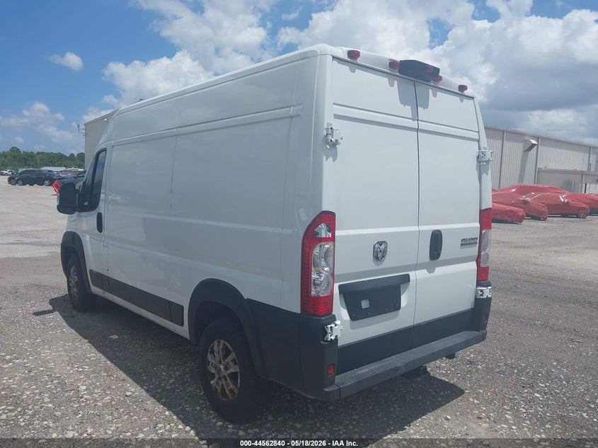 Vin: 3c6lrvbg9re112284, lot: 45059718, ram promaster 1500 slt high roof 136 wb 20243