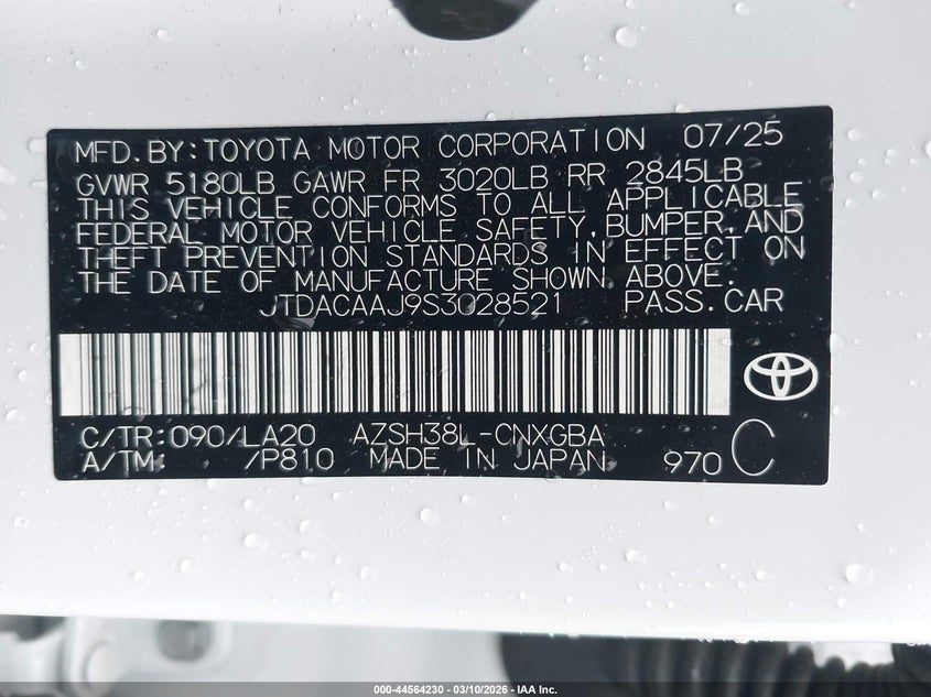 2025 Toyota Crown Signia Limited VIN: JTDACAAJ9S3028521 Lot: 44564230