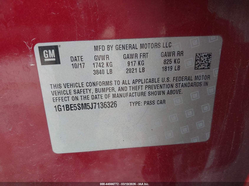 2018 Chevrolet Cruze Lt Auto #9