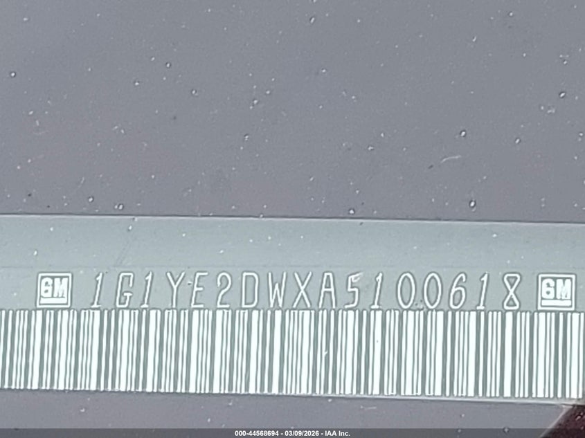 2010 Chevrolet Corvette VIN: 1G1YE2DWXA5100618 Lot: 44568694