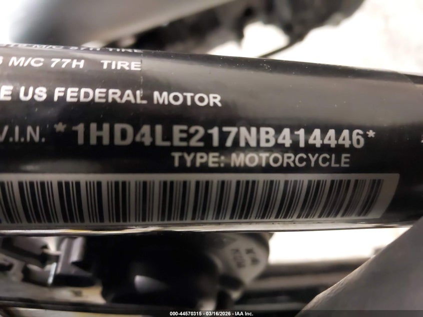 2022 Harley-Davidson Xl883 N VIN: 1HD4LE217NB414446 Lot: 44570315