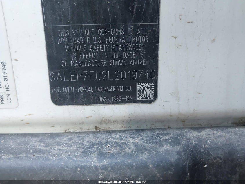 2020 Land Rover Defender 110 Se VIN: SALEP7EU2L2019740 Lot: 44570640