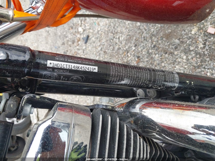 2008 Harley-Davidson Xl1200 C VIN: 1HD1CT3148K452419 Lot: 44572097
